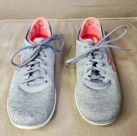 Skechers Women's Go Step Lite Agile Shoes 14485 Grey/Pink Size 8.5 US - Picture 2 of 8